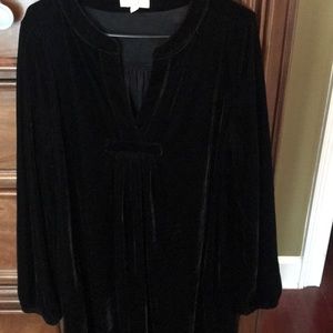NWOT Easel Black Velvet baby doll dress w/pockets